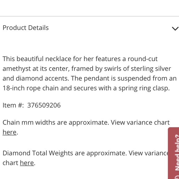 Amethyst & Diamond Necklace Sterling Silver 18" - Picture 5 of 6